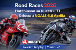 Grandi novità per le Road Races 2026: Ian Hutchinson correrà al Tourist Trophy con Ducati Panigale V2, mentre la nuova Noale 6.6 BK Corse debutterà al Manx GP con Sallustro.